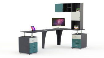 Письменный стол для двоих Пилот 62 BMS во всю стену