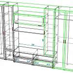 Чертеж Мебельная стенка Аврелия-9 BMS