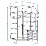 Чертеж Угловой шкаф Бриз BMS