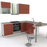 Кухня с барной стойкой Краш-1 BMS - Фото 1