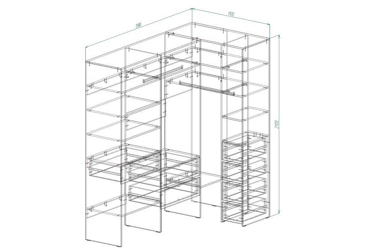 Гардеробная угловая Страйп 4