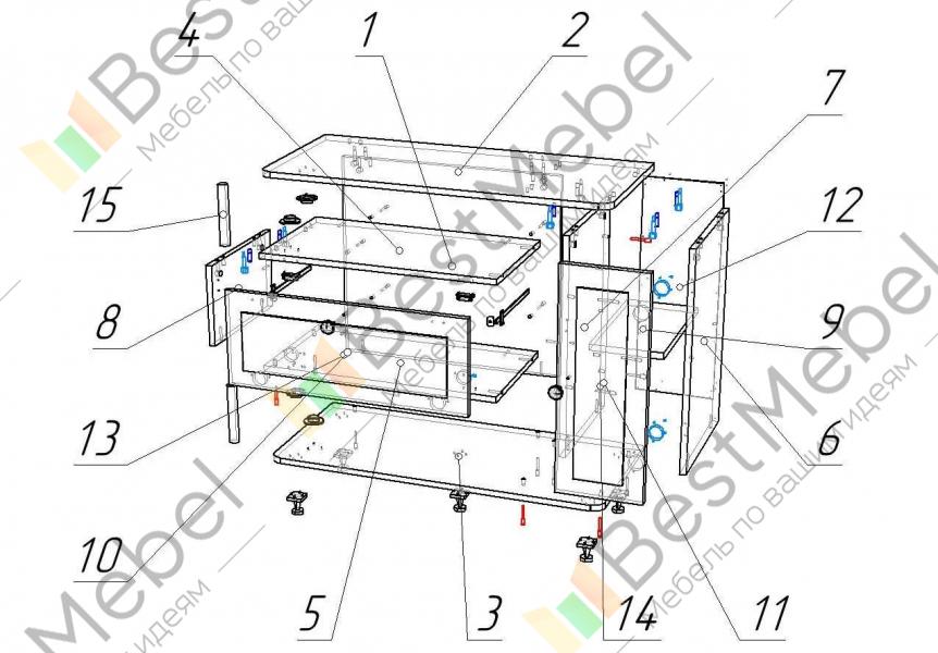 Схема сборки тумбы атл 03